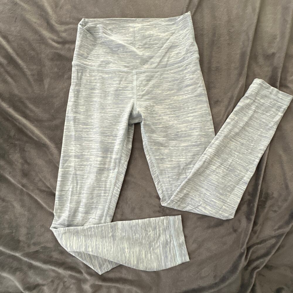 Lululemon Leggings Womens 6 Wunder Under Blue Space Dye High Waisted Athletic